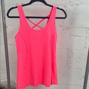 Women's Pink Tank Top -- Athletic Top Neon Pink - Size Medium SOFIBELLA Like NEW